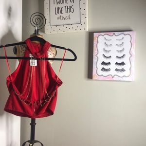 Agaci Halter chain halter crop top